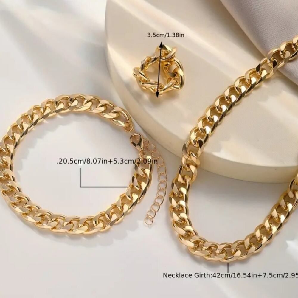 3-Piece Chunky Chain Jewelry Set - Picture 3 of 10
